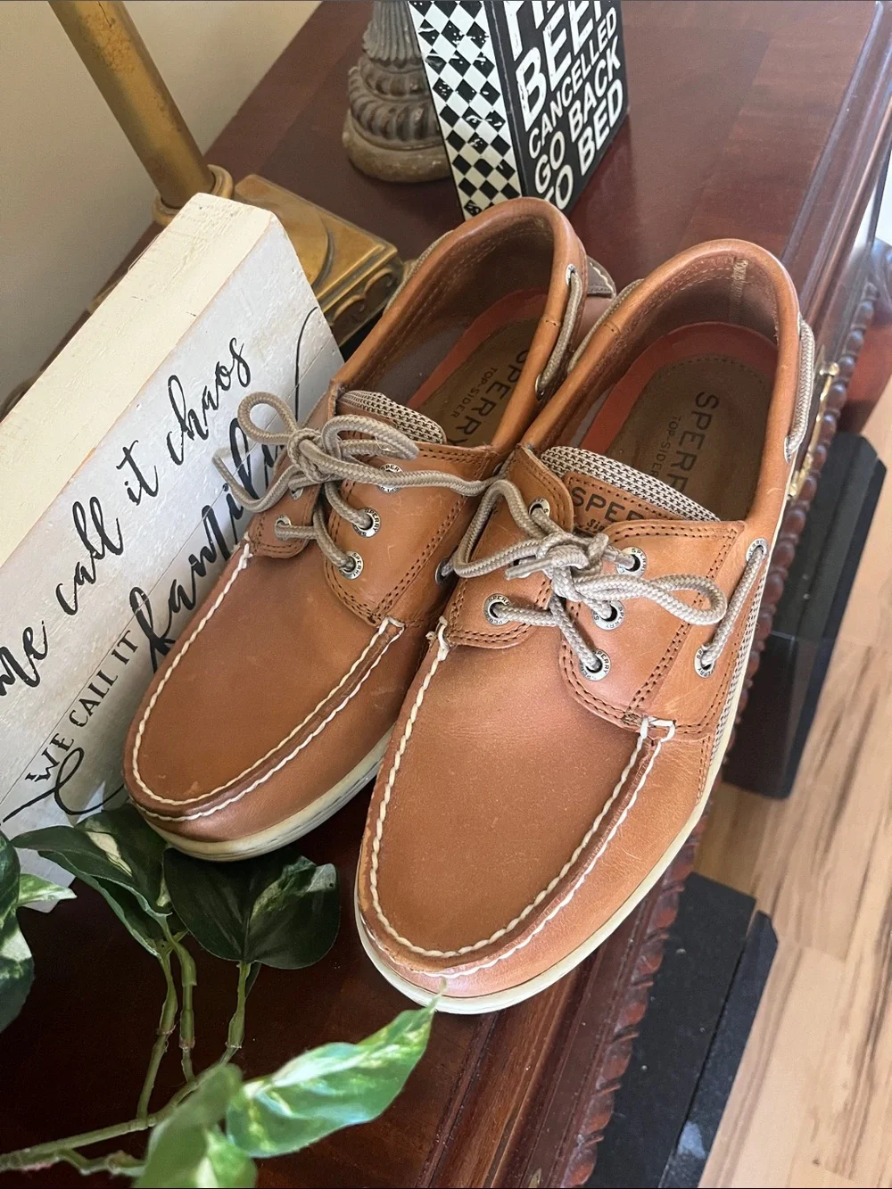 Sperry Men’s Tan Leather Classic 2-Eye Boat Shoes Men’s 9 Wide